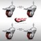 Service Caster 3.5 Inch SS Maroon Poly 3/8 Inch Threaded Stem Caster Set Total Lock Brake SCC SCC-SSTSTTL20S3514-PPUB-MRN-381615-4 - alternate 4